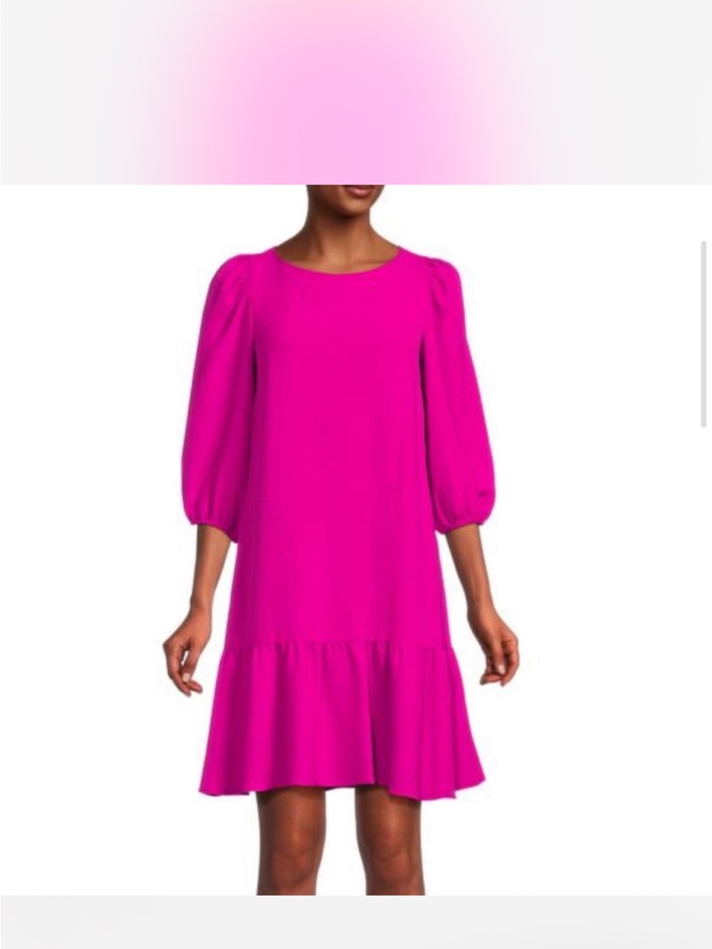 DKNY Fuchsia Ruffle Hem Casual Dress